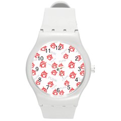 Punk Pattern Round Plastic Sport Watch (m) by Valentinaart