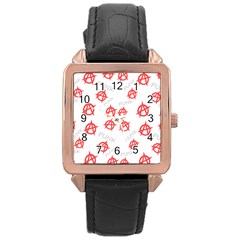 Punk Pattern Rose Gold Leather Watch  by Valentinaart