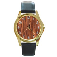 Texture Tileable Seamless Wood Round Gold Metal Watch by Nexatart