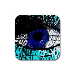 Blue Eye Rubber Coaster (square)  by Valentinaart