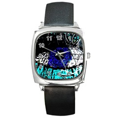 Blue Eye Square Metal Watch by Valentinaart