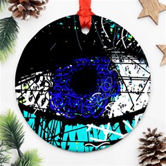 Blue Eye Round Ornament (two Sides) by Valentinaart