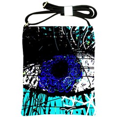 Blue Eye Shoulder Sling Bags by Valentinaart