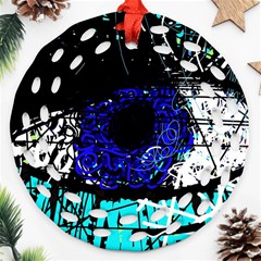 Blue Eye Round Filigree Ornament (two Sides) by Valentinaart