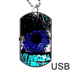 Blue Eye Dog Tag Usb Flash (two Sides) by Valentinaart