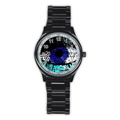 Blue Eye Stainless Steel Round Watch by Valentinaart