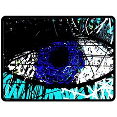 Blue Eye Double Sided Fleece Blanket (large)  by Valentinaart