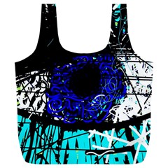 Blue Eye Full Print Recycle Bags (l)  by Valentinaart