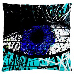 Blue Eye Large Flano Cushion Case (one Side) by Valentinaart