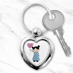 Valentines Day Girl Key Chains (heart)  by Valentinaart