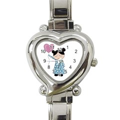 Valentines Day Girl Heart Italian Charm Watch by Valentinaart