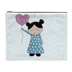 Valentines Day Girl Cosmetic Bag (xl) by Valentinaart