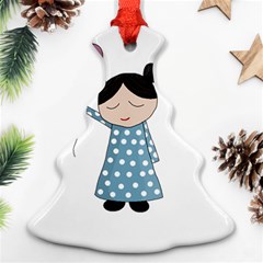 Valentines Day Girl Christmas Tree Ornament (two Sides) by Valentinaart