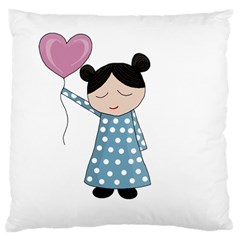 Valentines Day Girl Large Cushion Case (one Side) by Valentinaart