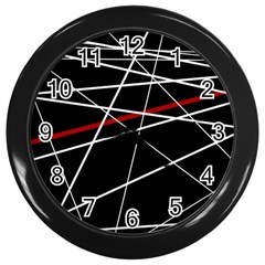 Lines Wall Clocks (black) by Valentinaart