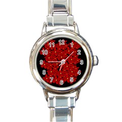 Red bouquet  Round Italian Charm Watch