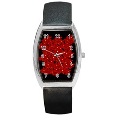 Red bouquet  Barrel Style Metal Watch