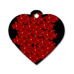 Red bouquet  Dog Tag Heart (One Side)