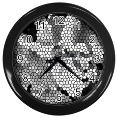 Mosaic Stones Glass Pattern Wall Clocks (black) by Nexatart