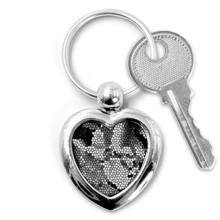 Mosaic Stones Glass Pattern Key Chains (Heart) 