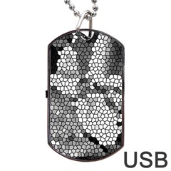 Mosaic Stones Glass Pattern Dog Tag Usb Flash (two Sides) by Nexatart