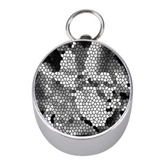 Mosaic Stones Glass Pattern Mini Silver Compasses by Nexatart