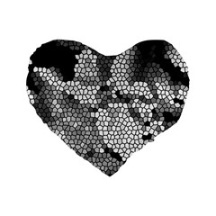 Mosaic Stones Glass Pattern Standard 16  Premium Flano Heart Shape Cushions by Nexatart