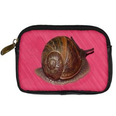 Snail Pink Background Digital Camera Cases by Nexatart