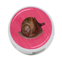 Snail Pink Background 4-port Usb Hub (two Sides) 