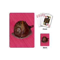 Snail Pink Background Playing Cards (mini)  by Nexatart