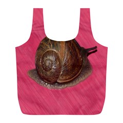 Snail Pink Background Full Print Recycle Bags (l)  by Nexatart