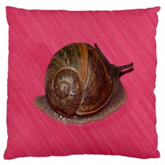 Snail Pink Background Standard Flano Cushion Case (two Sides) by Nexatart