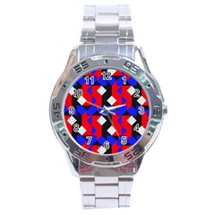 Pattern Abstract Artwork Stainless Steel Analogue Watch by Nexatart