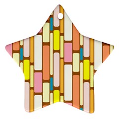 Retro Blocks Star Ornament (two Sides) by Nexatart