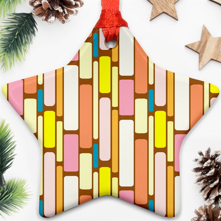 Retro Blocks Star Ornament (Two Sides)