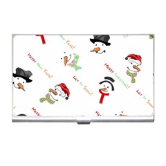 Snowman Christmas Pattern Business Card Holders by Nexatart