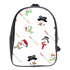 Snowman Christmas Pattern School Bags (xl)  by Nexatart