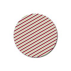 Stripes Rubber Round Coaster (4 Pack)  by Nexatart