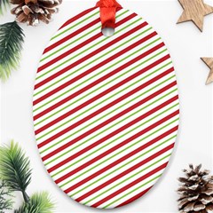 Stripes Oval Ornament (two Sides) by Nexatart