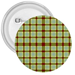 Geometric Tartan Pattern Square 3  Buttons by Nexatart