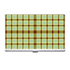 Geometric Tartan Pattern Square Business Card Holders by Nexatart