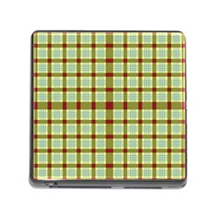 Geometric Tartan Pattern Square Memory Card Reader (square) by Nexatart