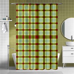 Geometric Tartan Pattern Square Shower Curtain 48  X 72  (small)  by Nexatart