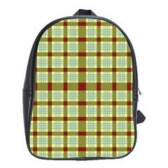 Geometric Tartan Pattern Square School Bags (xl)  by Nexatart