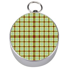 Geometric Tartan Pattern Square Silver Compasses by Nexatart