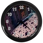 Industry Fractals Geometry Graphic Wall Clocks (Black) Front