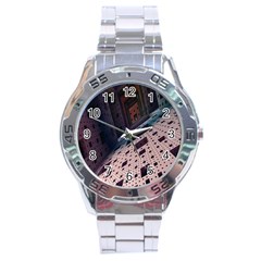 Industry Fractals Geometry Graphic Stainless Steel Analogue Watch by Nexatart