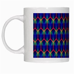 Honeycomb Fractal Art White Mugs