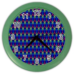 Honeycomb Fractal Art Color Wall Clocks by Nexatart