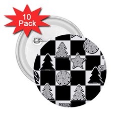 Xmas Checker 2 25  Buttons (10 Pack)  by Nexatart